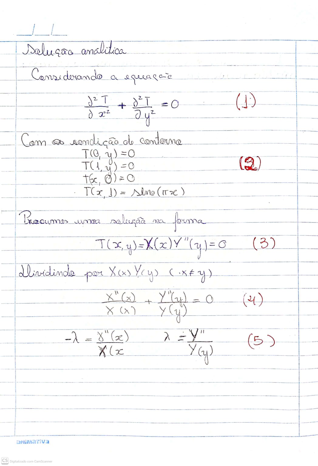 Solução Analítica - Início